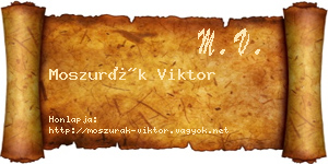 Moszurák Viktor névjegykártya